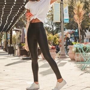 SPANX Faux Leather High Rise Full Length Leggings Black Small